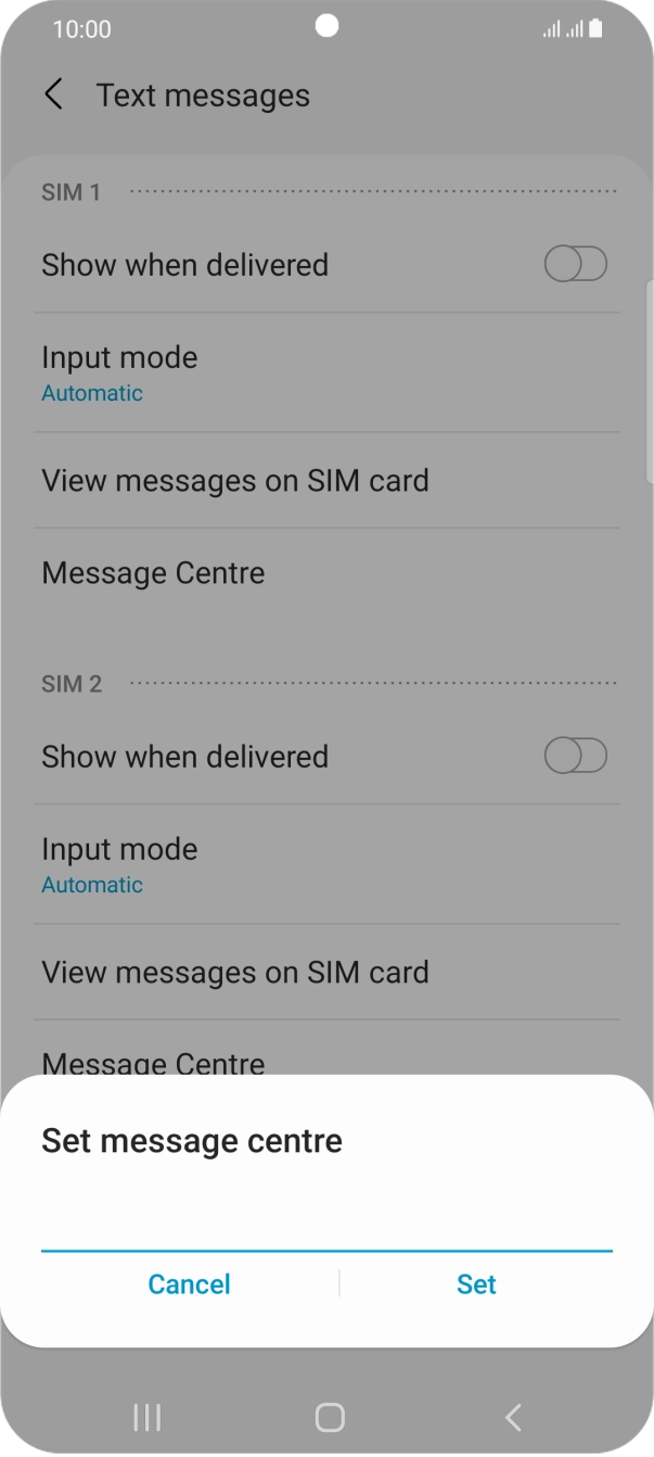 Key in +447802000332 and press Set.
