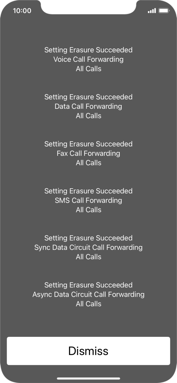 Press Dismiss. Press Dismiss.
