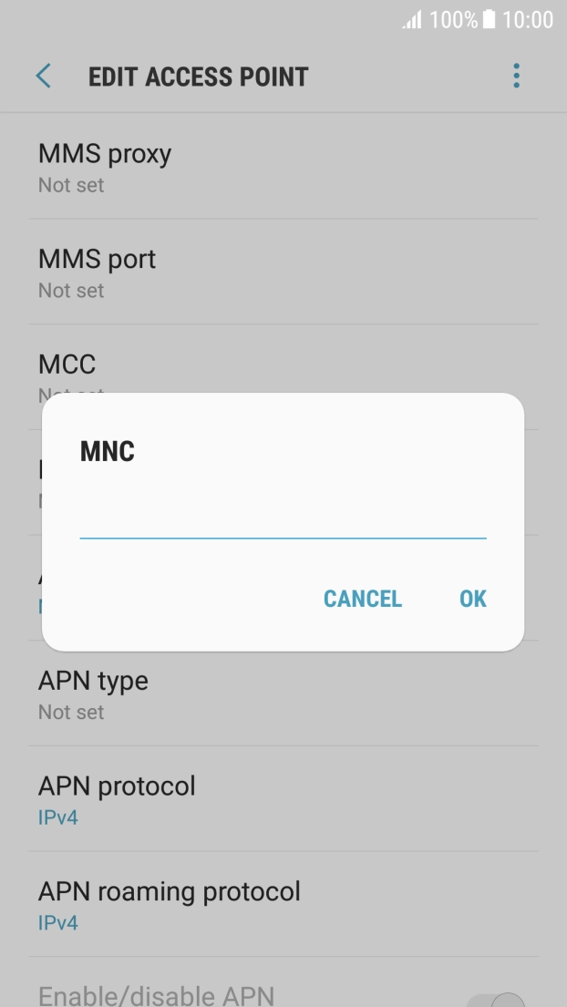 Key in 10 and press OK.