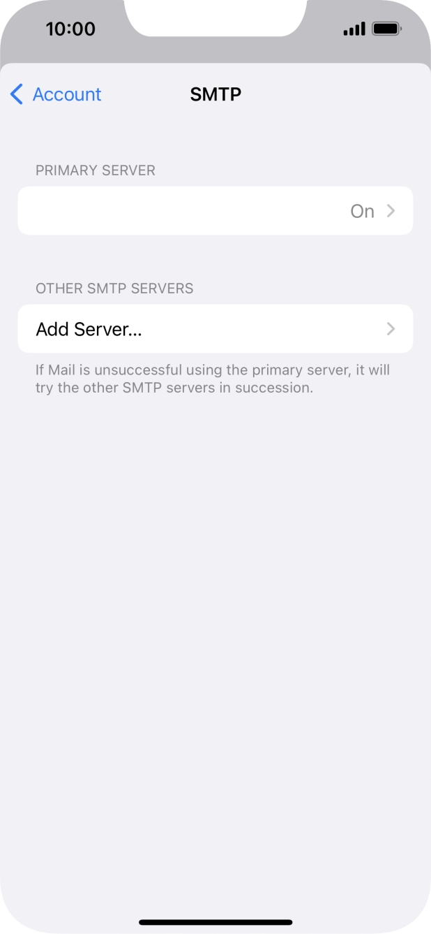 Press the field below 'PRIMARY SERVER'.
