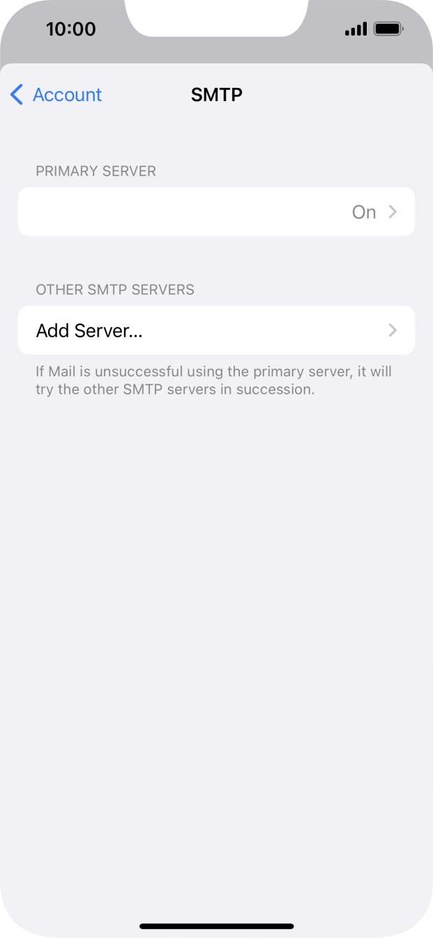 Press the field below 'PRIMARY SERVER'. Press the field below 'PRIMARY SERVER'.