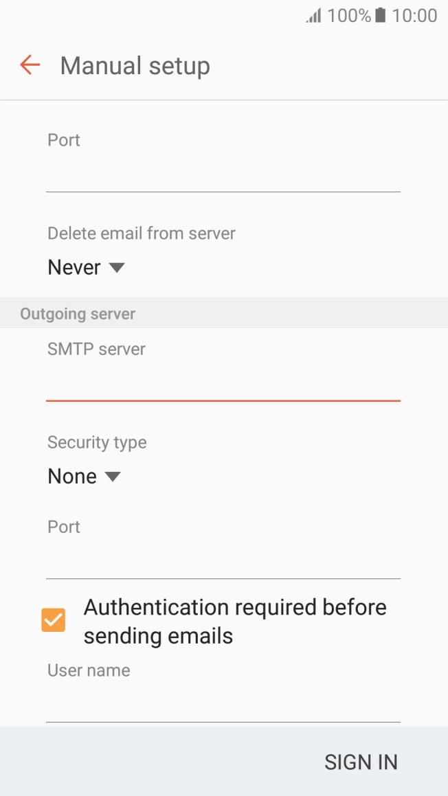 Press the drop down list below 'Security type'. Press the drop down list below 'Security type'.