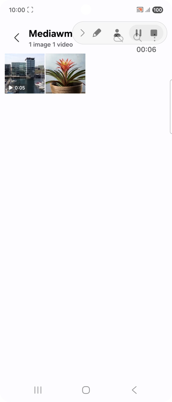 Press the stop icon to stop the recording.