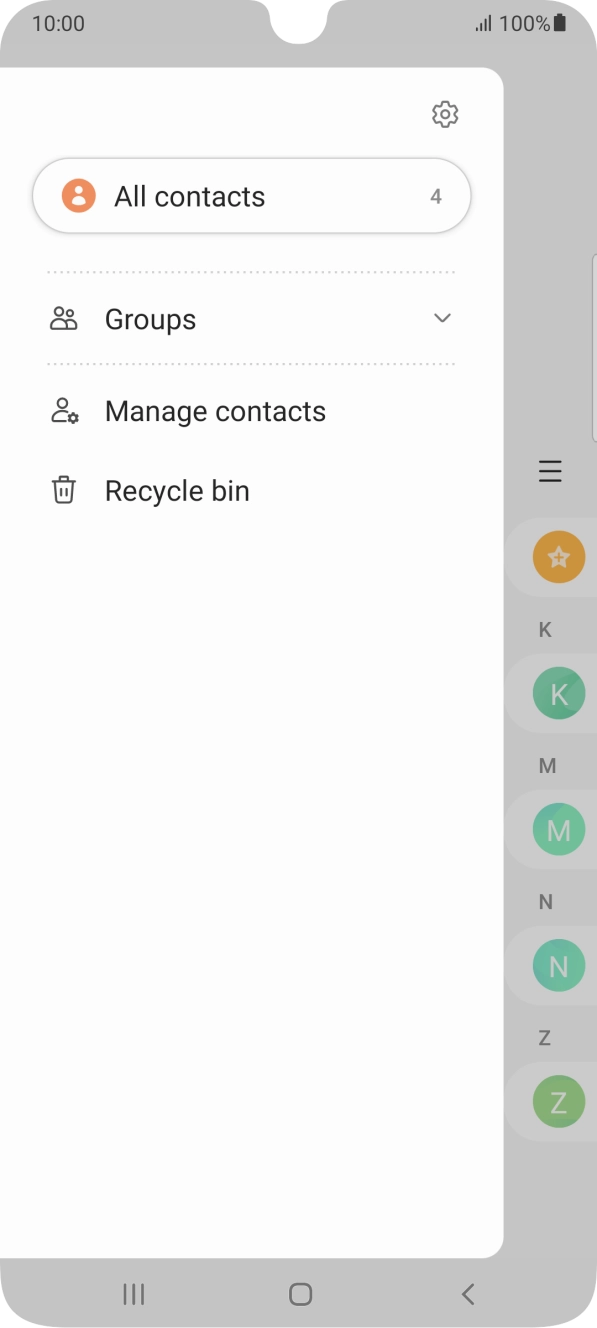 Press Manage contacts.