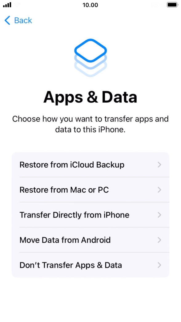 You can transfer content from an Android phone when your phone is activated for the first time and after a factory reset. When this screen is displayed, your phone is ready to transfer content from an Android phone.