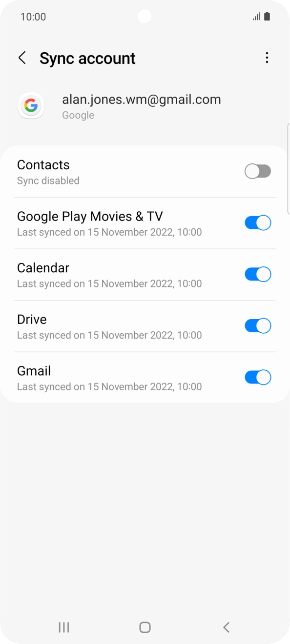 Press the indicator next to 'Contacts' to turn on the function.