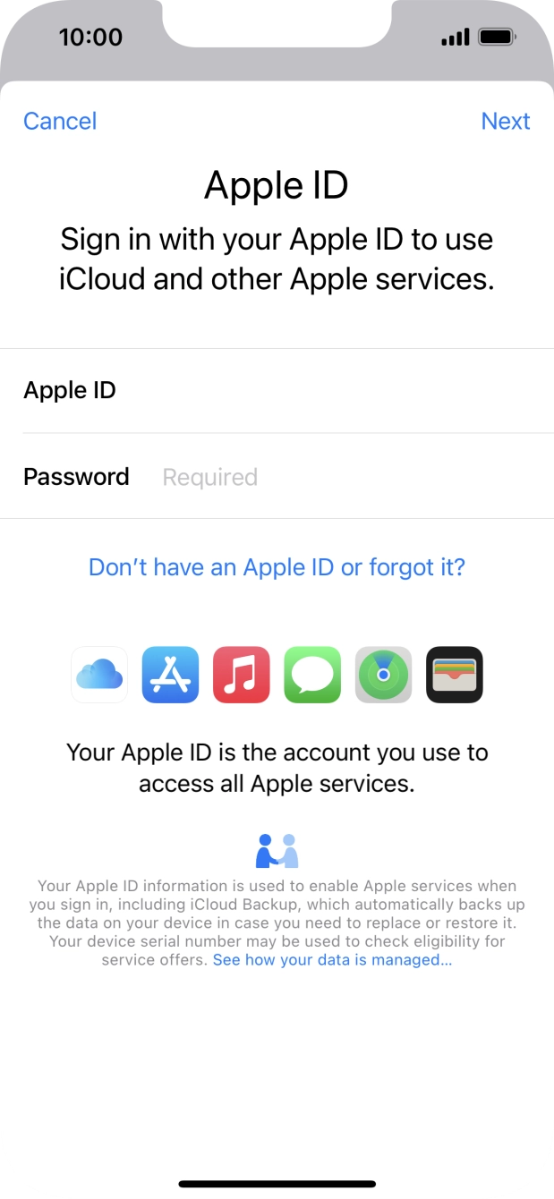 Press the field next to 'Password' and key in the password for your Apple ID.