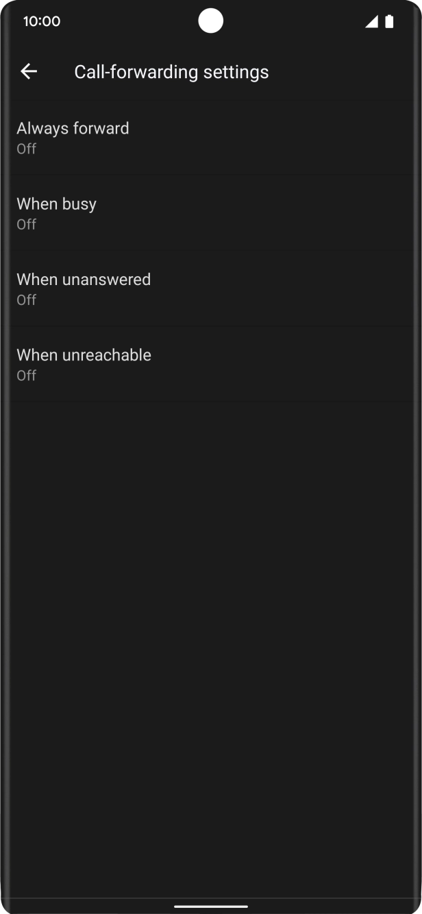 Press the required divert type. Press the required divert type.