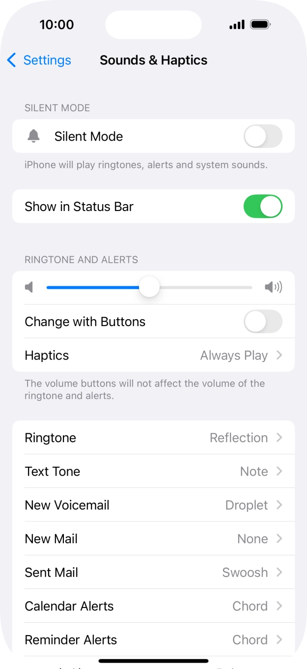 Press the indicator next to 'Silent Mode' to turn the function on or off. Press the indicator next to 'Silent Mode' to turn the function on or off.