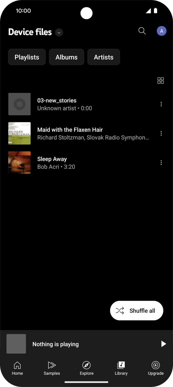Press the required audio file. Press the required audio file.