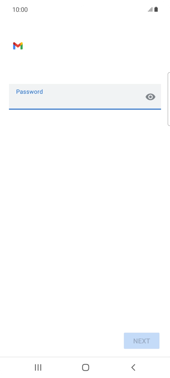 Press the field below 'Password' and key in the password for your email account. Press the field below 'Password' and key in the password for your email account.