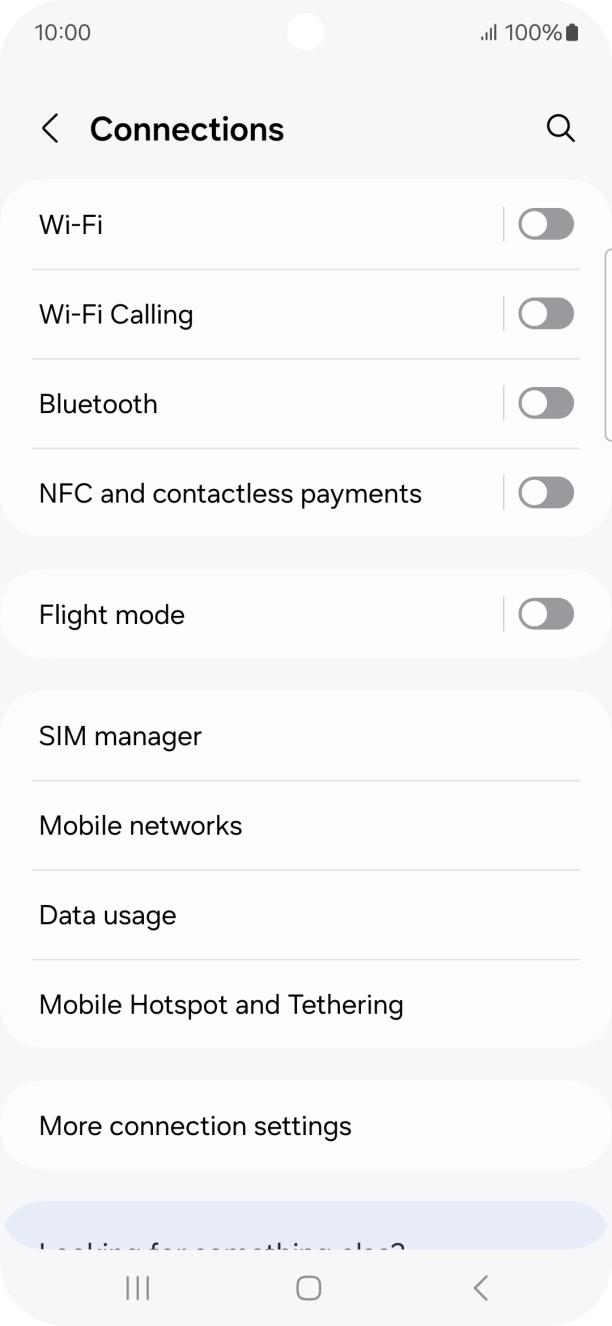 Press the indicator next to 'Wi-Fi Calling' to turn the function on or off. Press the indicator next to 'Wi-Fi Calling' to turn the function on or off.