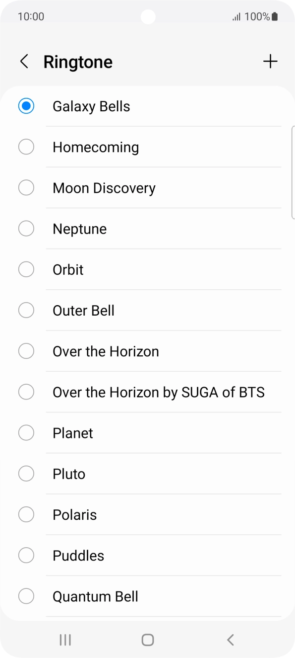 Press the add ring tone icon.