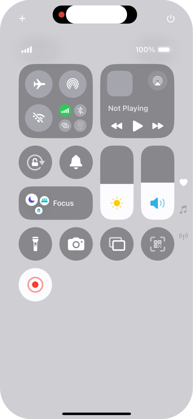 Press the screen recording icon to stop the recording.