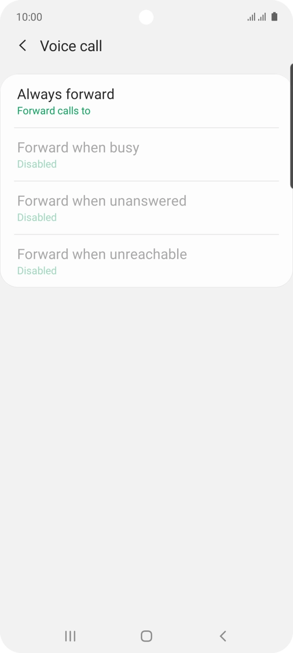 Press the required divert type.