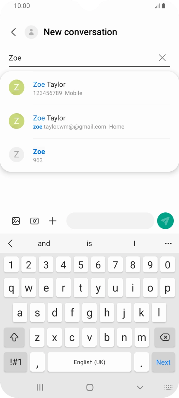 Press the required contact.