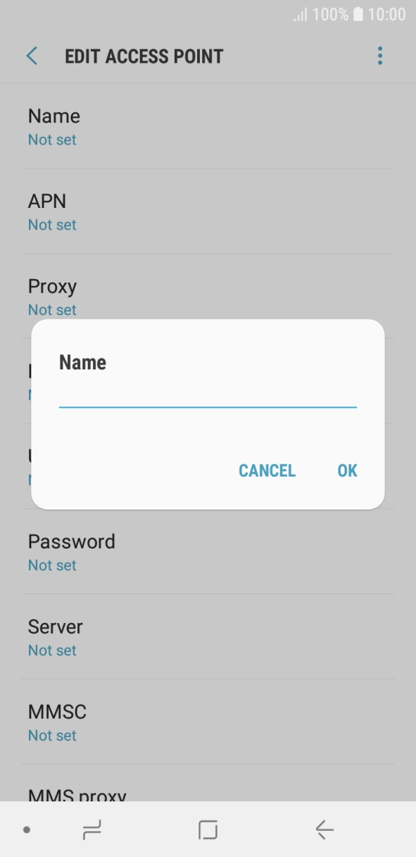 Key in O2 UK Internet and press OK. Key in O2 UK Internet and press OK.