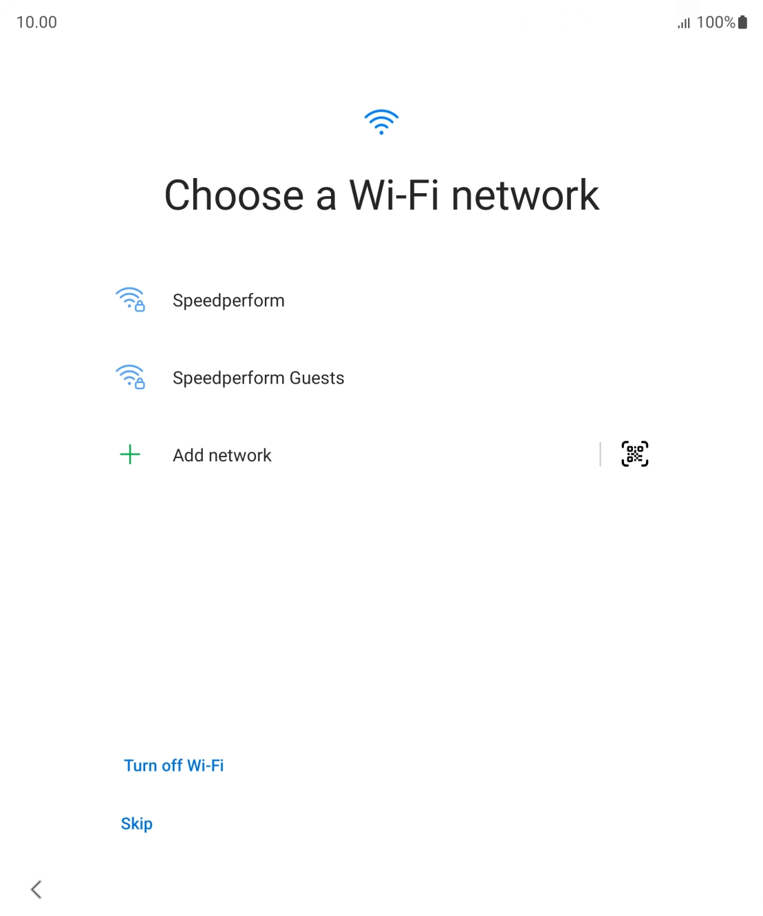 Press the required WiFi network.