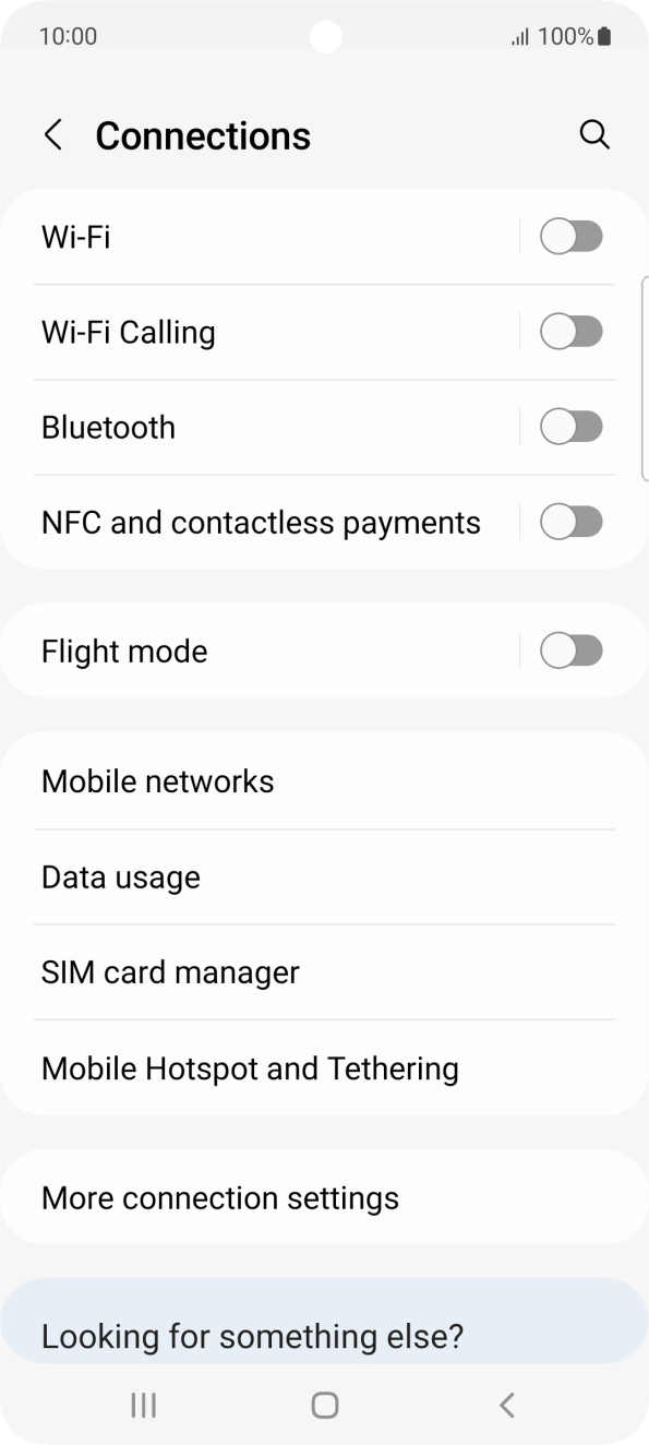 Press the indicator next to 'Wi-Fi Calling' to turn the function on or off. Press the indicator next to 'Wi-Fi Calling' to turn the function on or off.