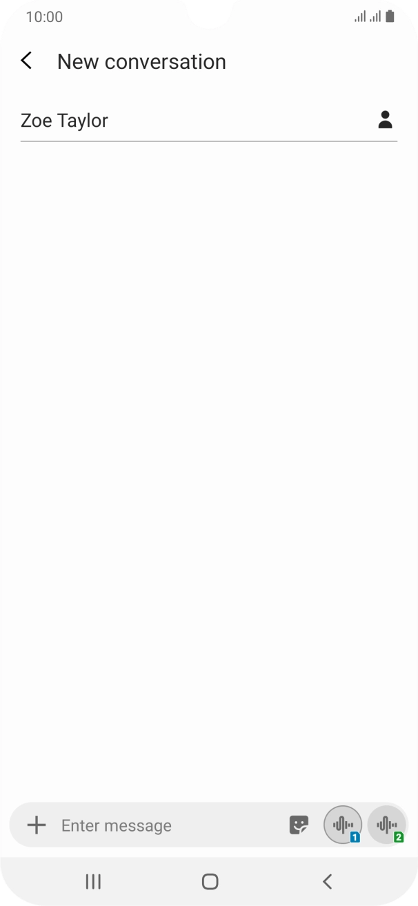 Press the text input field and write the text for your text message.