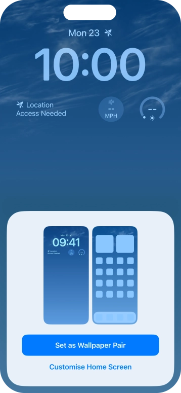 To use the same colour theme on the home screen, press Set as Wallpaper Pair. To use the same colour theme on the home screen, press Set as Wallpaper Pair.