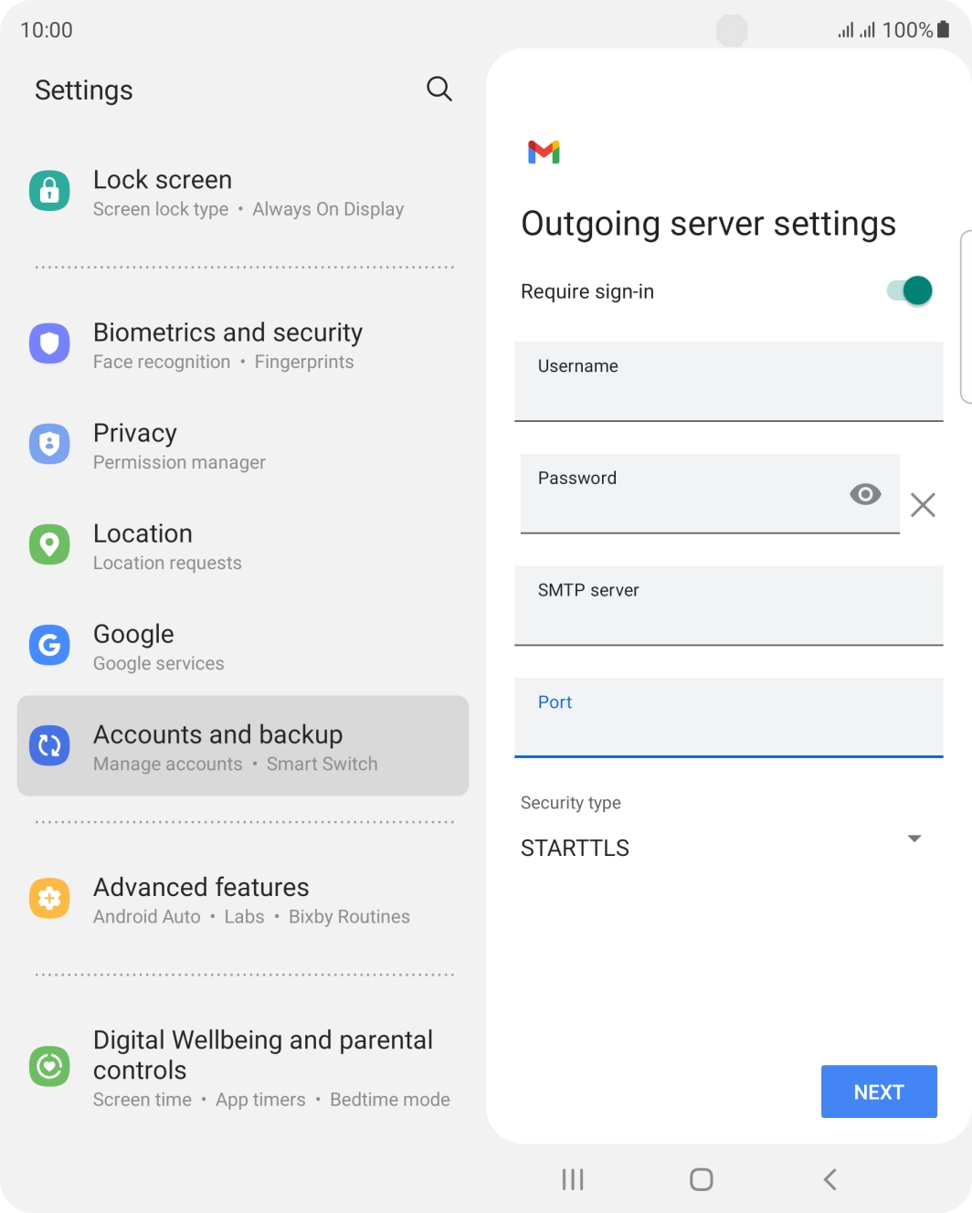 Press the drop down list below 'Security type'.