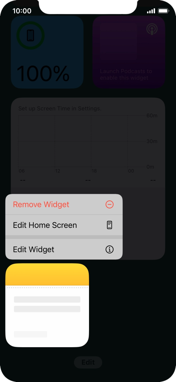 Press Remove Widget. Press Remove Widget.