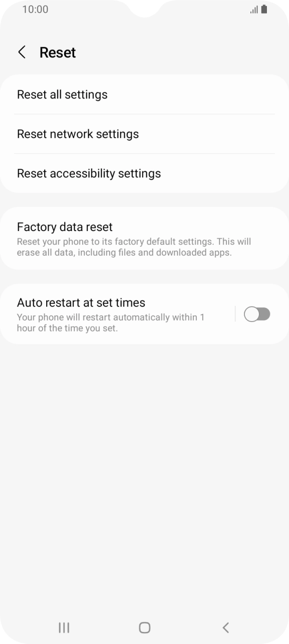 Press Factory data reset.