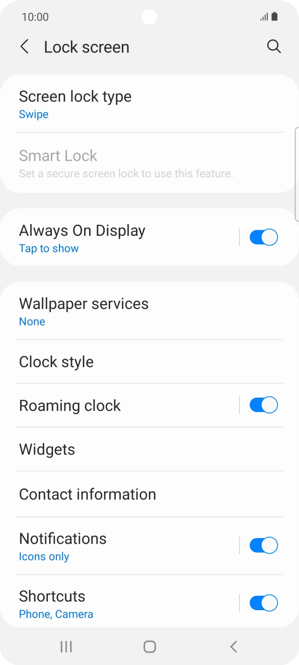 Press Screen lock type. Press Screen lock type.