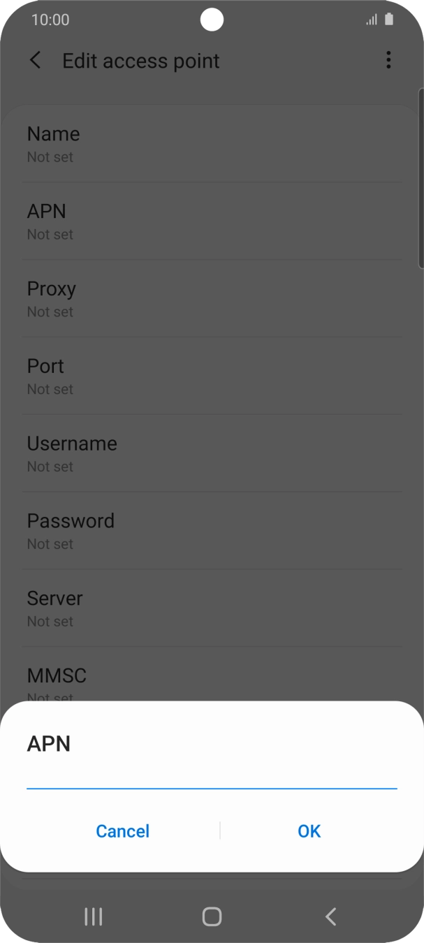 Key in mobile.o2.co.uk and press OK.
