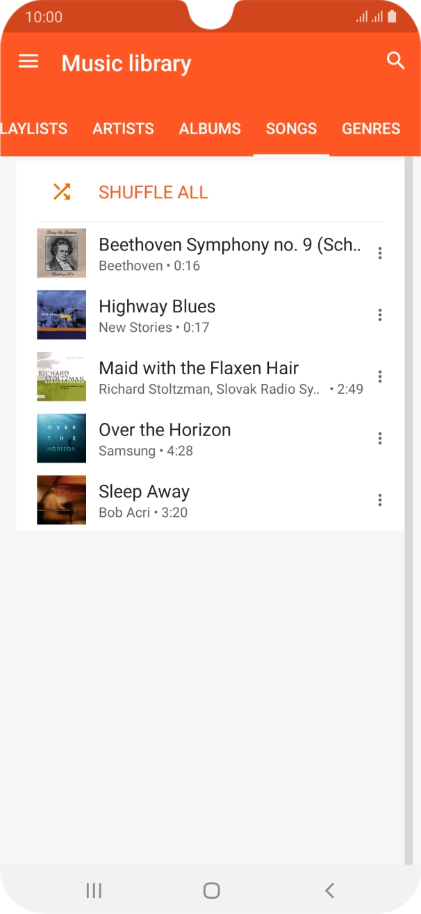 Press the required audio file. Press the required audio file.