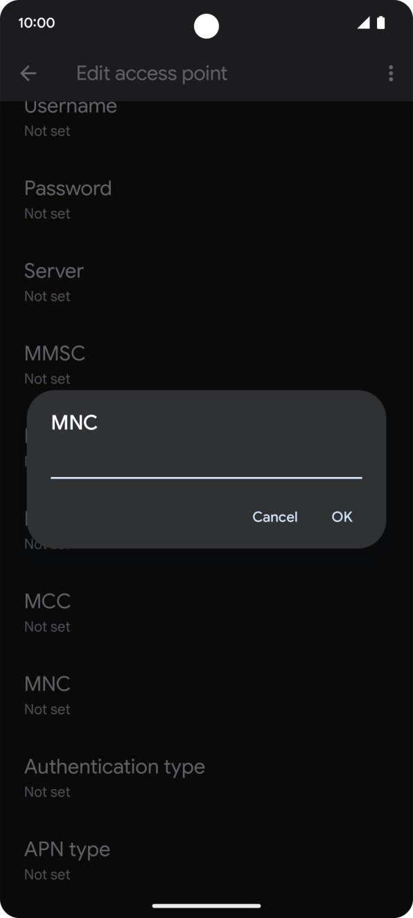 Key in 10 and press OK.