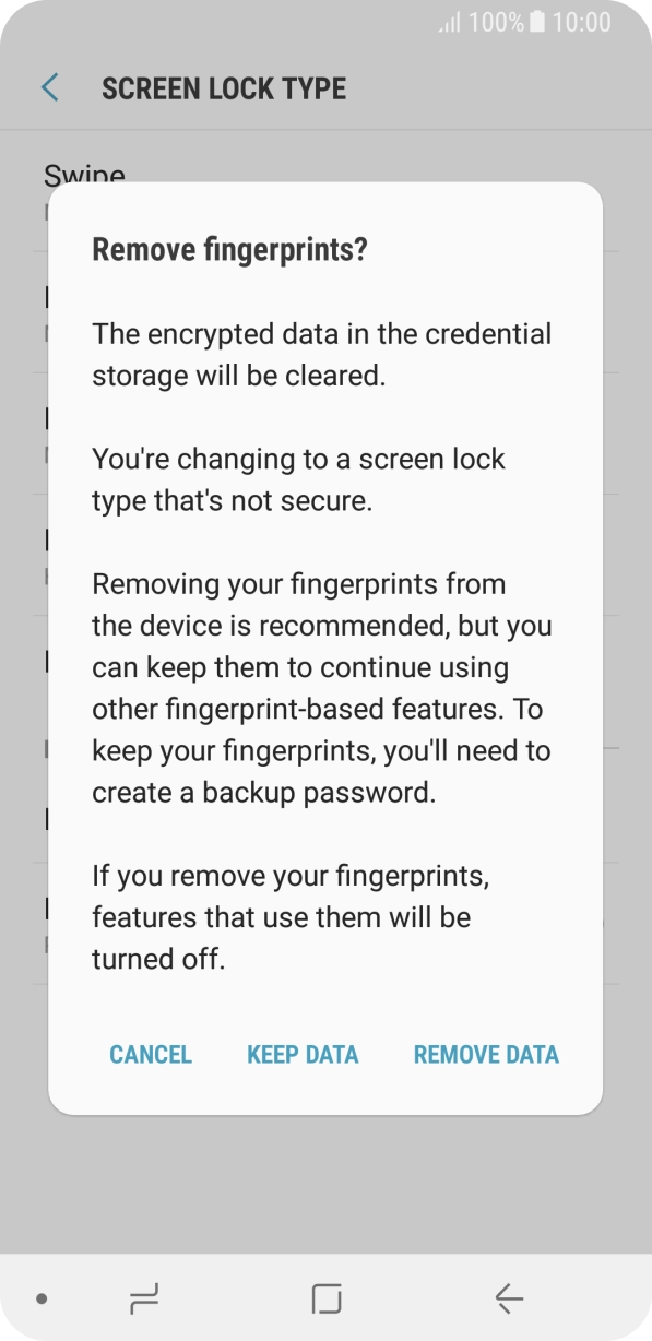Press REMOVE DATA. Press REMOVE DATA.