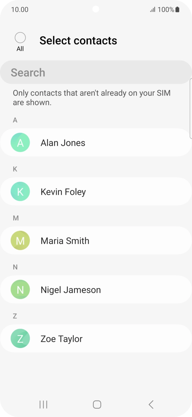 Press the field above 'All'. Press the field above 'All'.