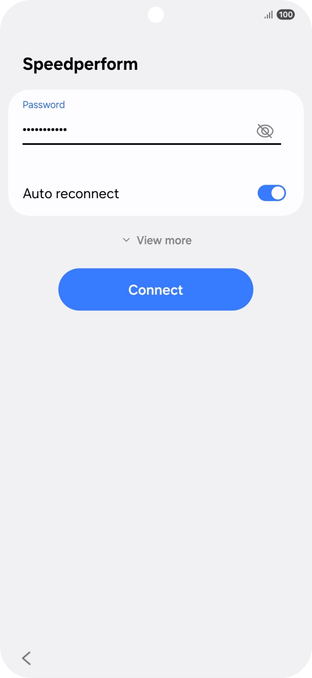 Key in the password for the WiFi network and press Connect.