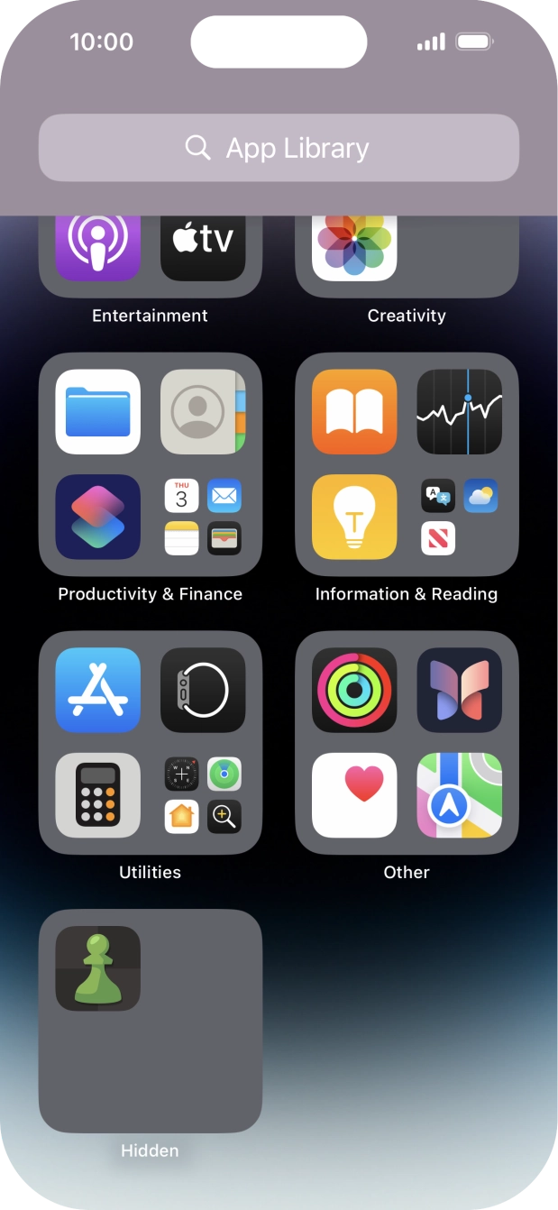 The app is now placed in the Hidden folder in the App Library.