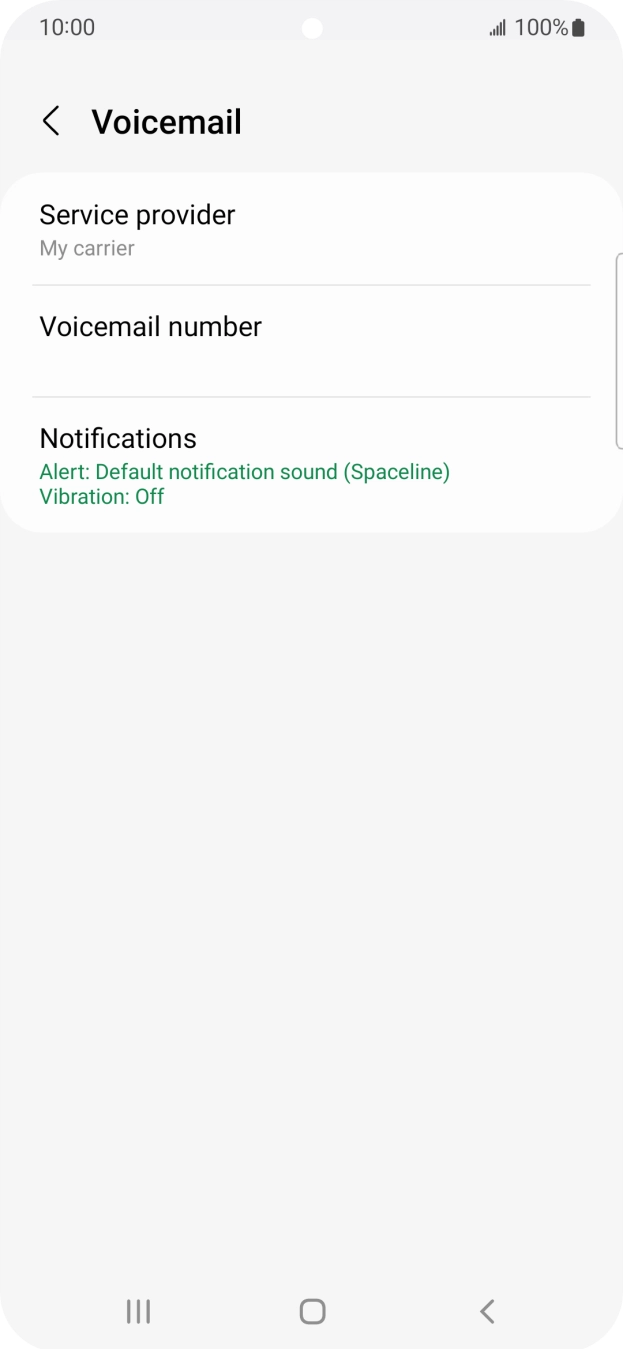 Press Voicemail number.