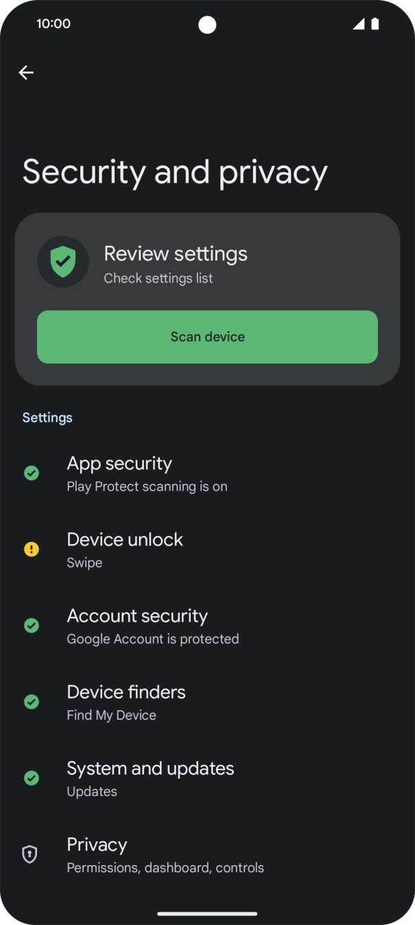 Press Device unlock. Press Device unlock.