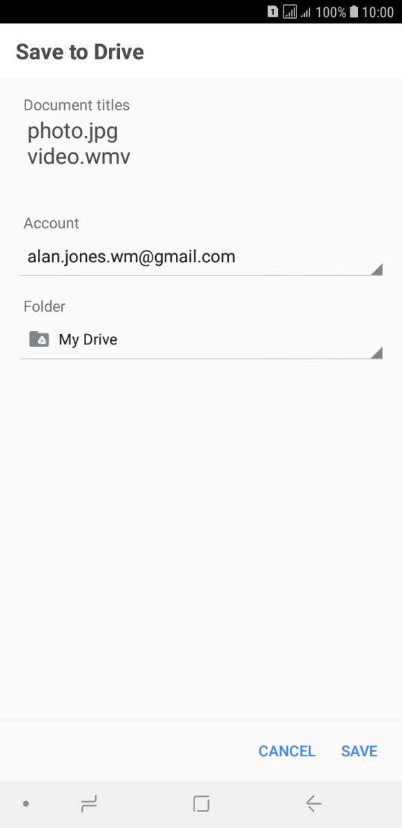 Press the field below 'Folder' and go to the required folder.