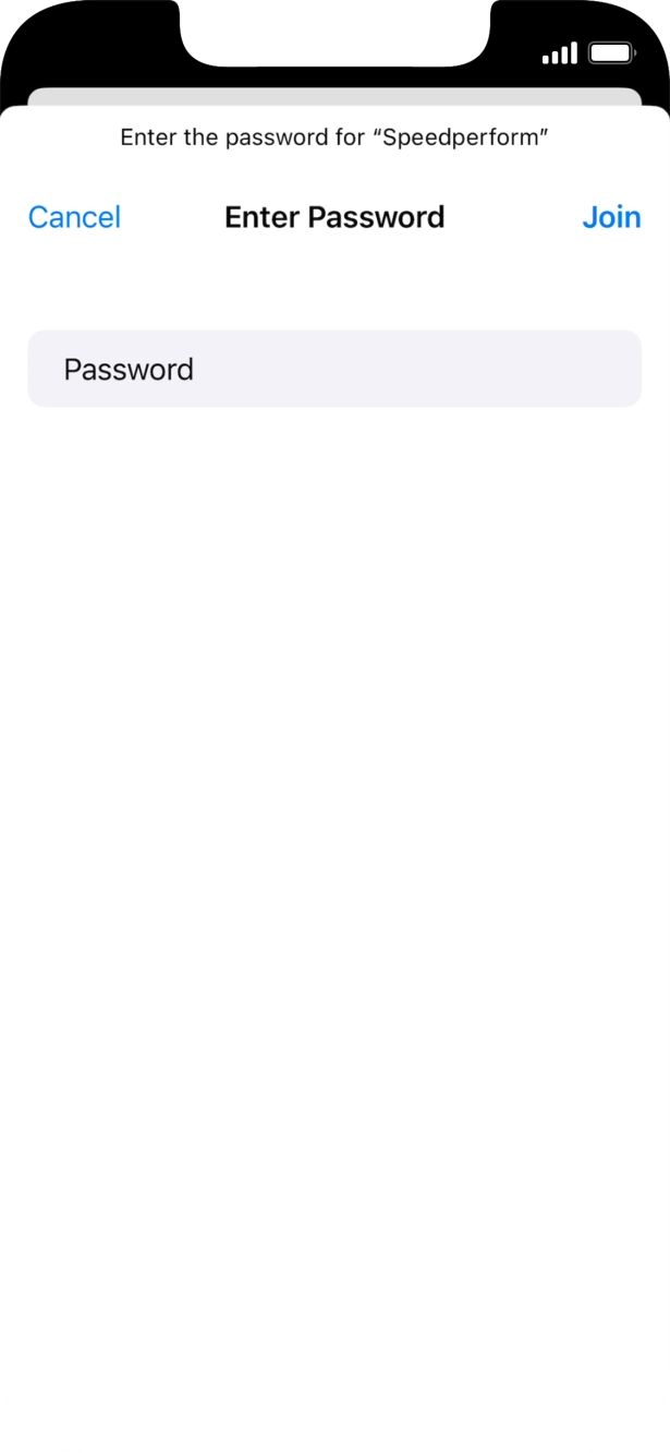 Key in the password for the WiFi network and press Join.