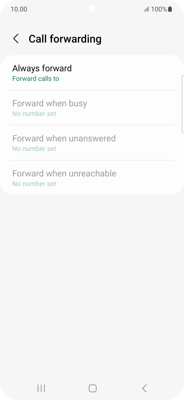 Press the required divert type.