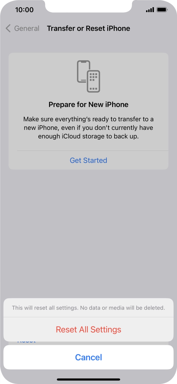 Press Reset All Settings.