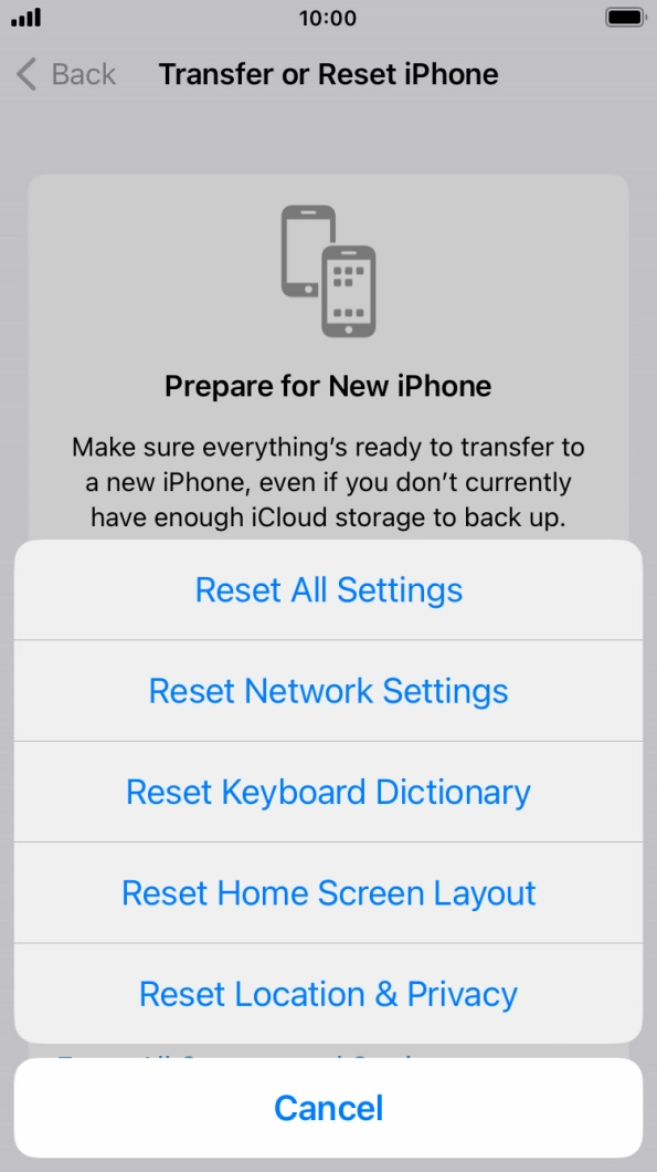 Press Reset All Settings.