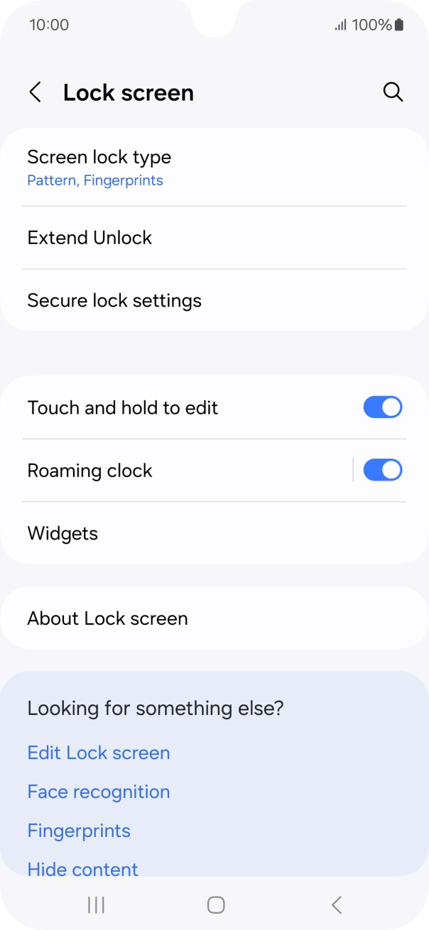 Press Screen lock type and key in the additional lock code you created earlier.
