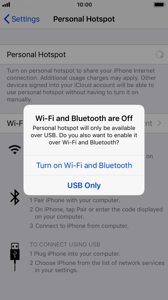 If WiFi is turned off, press Turn on Wi-Fi and Bluetooth.