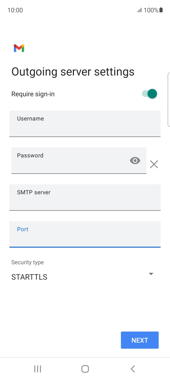 Press the drop down list below 'Security type'. Press the drop down list below 'Security type'.