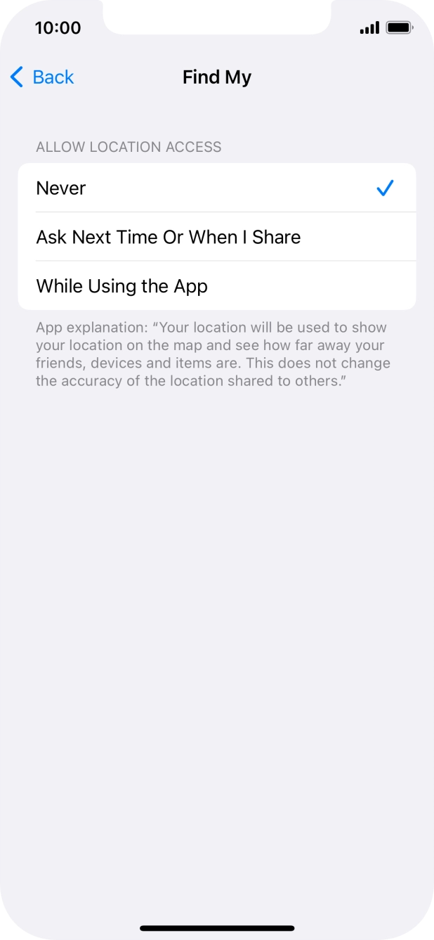 Press the required setting to turn the function on or off. Press the required setting to turn the function on or off.