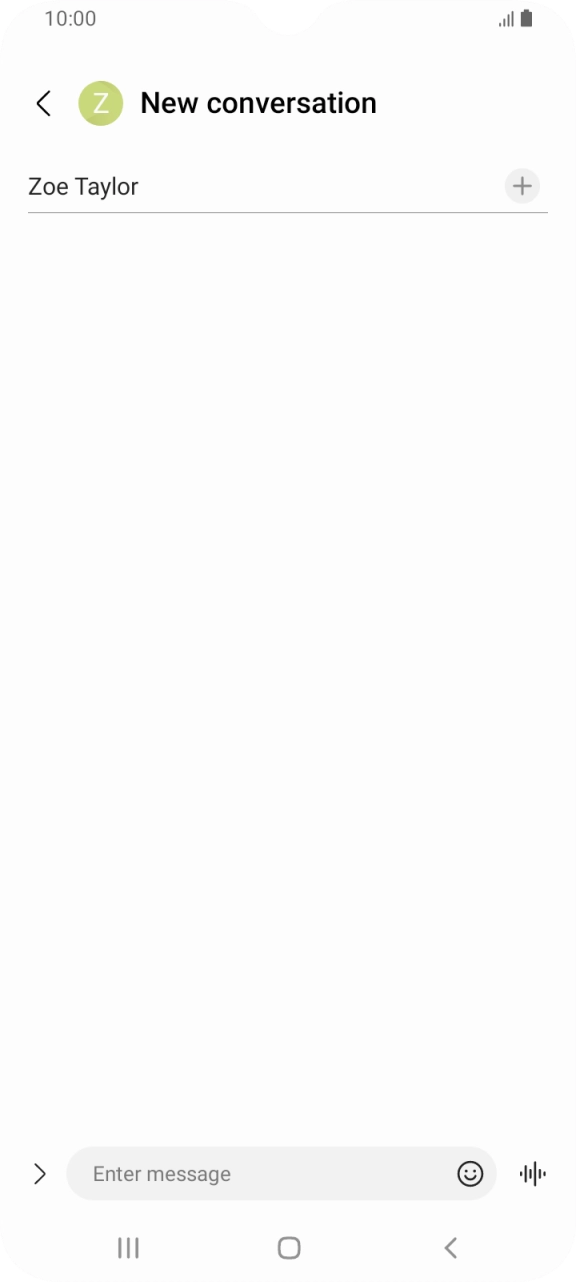 Press the text input field and write the text for your text message.