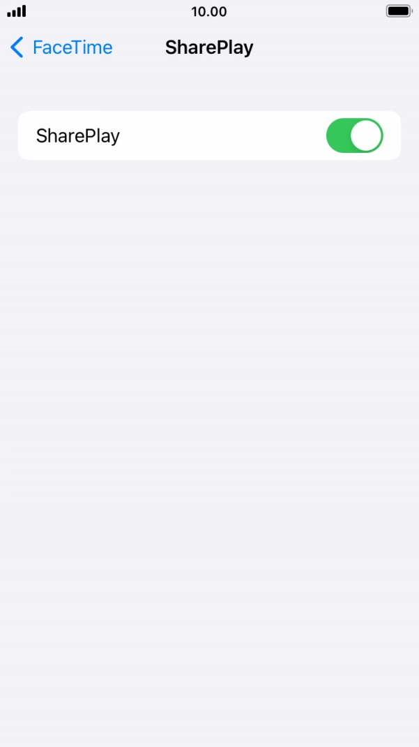 Press the indicator next to 'SharePlay' to turn the function on or off.