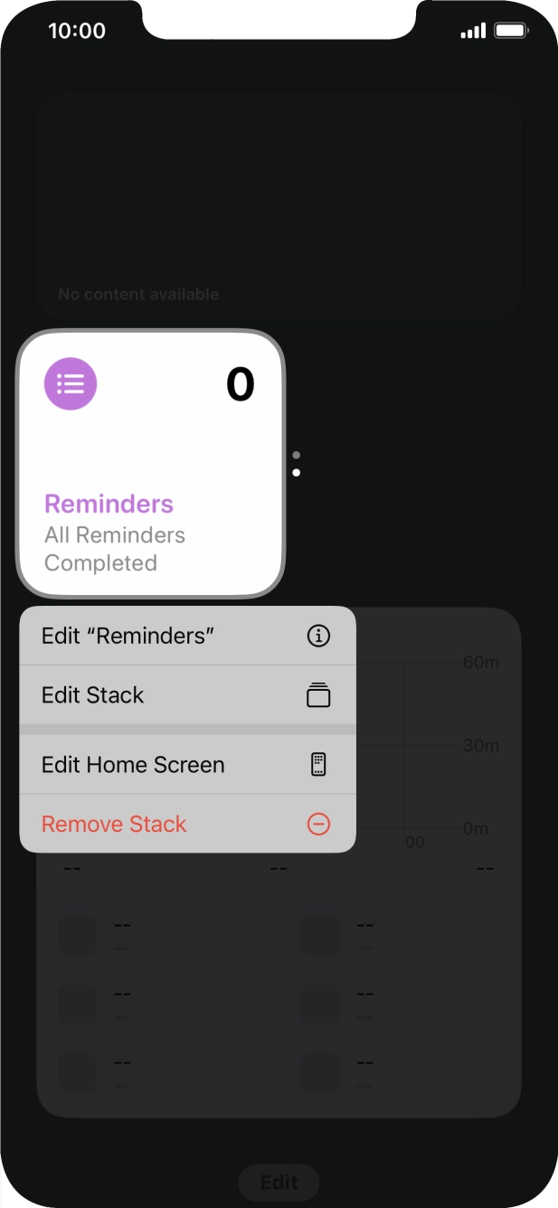 Press Edit Stack. Press Edit Stack.